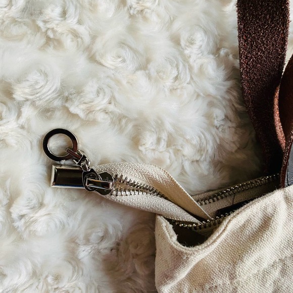 So'each Canvas Leather Zippered Tote Bag Teacher Gift Handbag Shoulder Bag - Picture 12 of 15